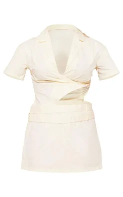 Cut Out Belted Short Sleeve Bodycon Dress-PrettyLittleThing Discount