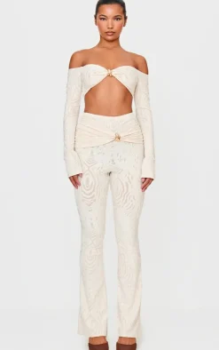 Devore Long Sleeve Trim Cut Out Detail Jumpsuit-PrettyLittleThing Outlet