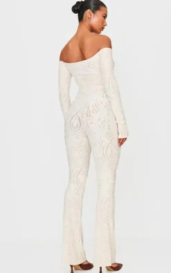 Devore Long Sleeve Trim Cut Out Detail Jumpsuit-PrettyLittleThing Outlet