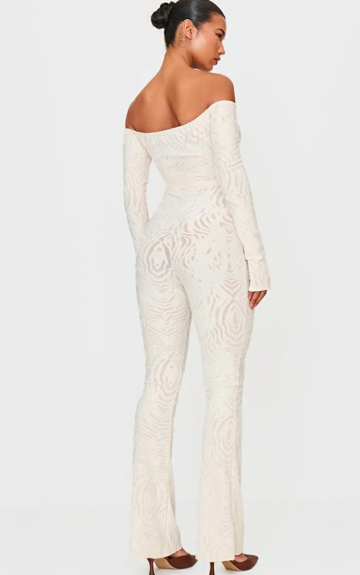 Devore Long Sleeve Trim Cut Out Detail Jumpsuit-PrettyLittleThing Outlet