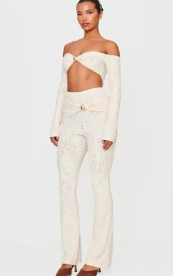 Devore Long Sleeve Trim Cut Out Detail Jumpsuit-PrettyLittleThing Outlet