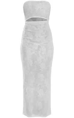 Devore Mesh Panel Bandeau Maxi Dress-PrettyLittleThing Discount