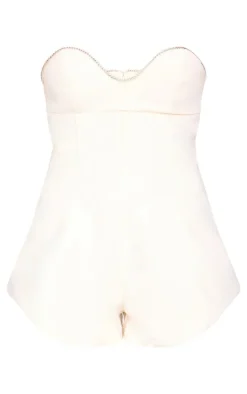 Diamante Detail Bandeau Structured Romper-PrettyLittleThing Discount
