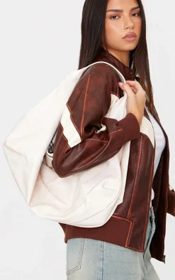 PrettyLittleThing Shoulder Bags*Distressed PU Super Slouchy Tote Bag