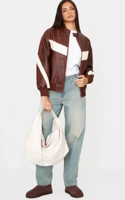 PrettyLittleThing Shoulder Bags*Distressed PU Super Slouchy Tote Bag