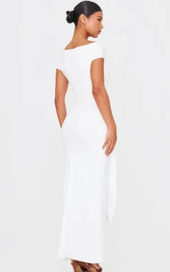 Double Contour Boat Neck Wrap Maxi Dress-PrettyLittleThing Sale