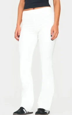 Cream Double Contour Jersey Flared Pants