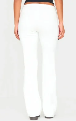 Cream Double Contour Jersey Flared Pants
