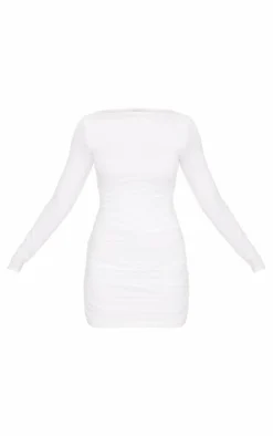 Double Contour Ruched Detail Bodycon Dress-PrettyLittleThing Online