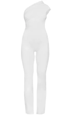 PrettyLittleThing Snatched*Double Layer Contour Jersey Asymmetric Ruched Detail Jumpsuit