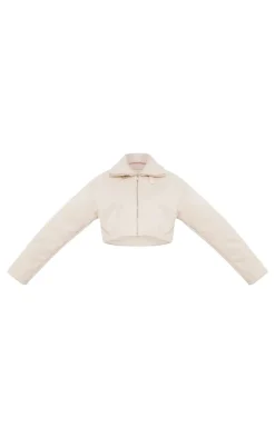 PrettyLittleThing Faux Fur Coats*Dropped Shoulder Cropped Fur Contrast Jacket