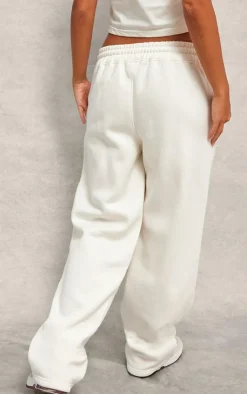 Online PrettyLittleThing Embossed Drawstring Sweatpants Cream