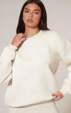 Cream Embroidered Sports Classics Sweatshirt