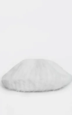 PrettyLittleThing Hats*Eyelash Knit Rib Oversized Beret