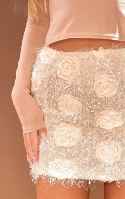 Eyelash Rose Detail Mini Skirt-PrettyLittleThing Sale