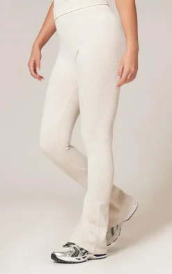 PrettyLittleThing Snatched*Faded Snatched Rib Flared Folded Waist Pants