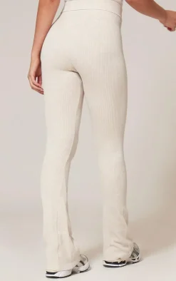 PrettyLittleThing Snatched*Faded Snatched Rib Flared Folded Waist Pants