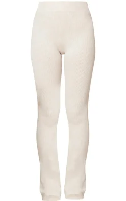 PrettyLittleThing Snatched*Faded Snatched Rib Flared Folded Waist Pants