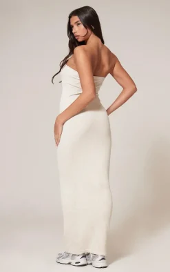 PrettyLittleThing Snatched*Faded Snatched Rib Bandeau Midaxi Dress