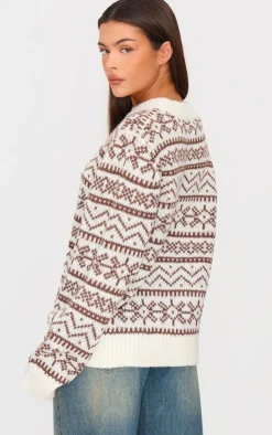 PrettyLittleThing Sweaters*Fairisle Crew Neck Knit Sweater