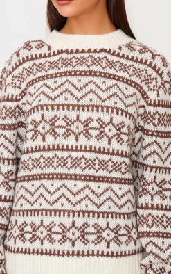 PrettyLittleThing Sweaters*Fairisle Crew Neck Knit Sweater