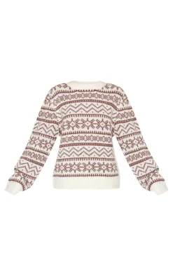 PrettyLittleThing Sweaters*Fairisle Crew Neck Knit Sweater