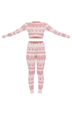 PrettyLittleThing Christmas Gifts*Fairisle Print Long Sleeve Legging Pj Set