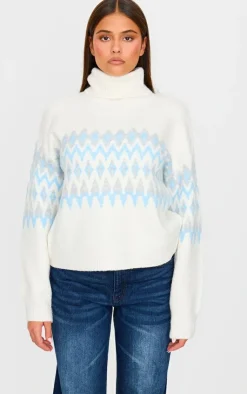 PrettyLittleThing Sweaters*Fairisle Roll Neck Christmas Sweater