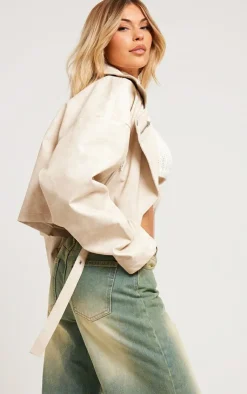 PrettyLittleThing Faux Leather Jackets*Faux Leather Oversized Buckle Detail Biker Jacket
