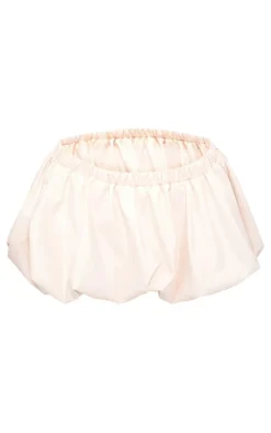 Best PrettyLittleThing Faux Leather Puff Ball Mini Skirt Cream