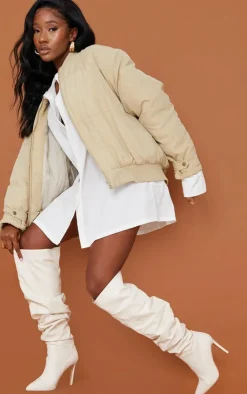 PrettyLittleThing Over The Knee Boots*Faux Leather Slouch Over The Knee Boots