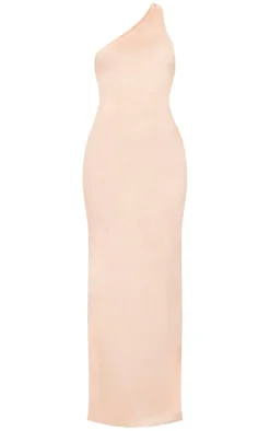 Faux Suede One Shoulder Cut Out Maxi Dress-PrettyLittleThing Online