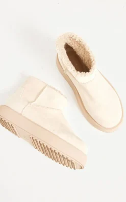 PrettyLittleThing Ankle Boots*Faux Suede Round Toe Thick Flat Sole Ankle Boots
