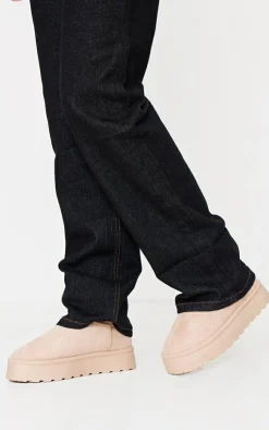 PrettyLittleThing Ankle Boots*Faux Suede Round Toe Stitched Borg Lined Ankle Boots