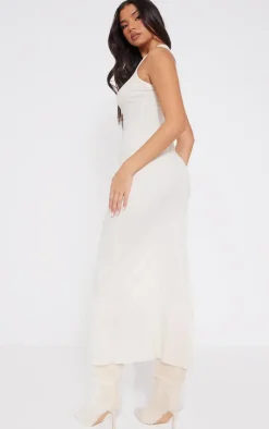 Fine Rib Racer Neck Maxi Dress-PrettyLittleThing Sale