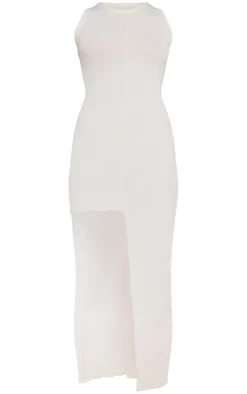 Fine Rib Racer Neck Maxi Dress-PrettyLittleThing Sale