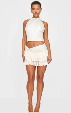 Flocked Rara Low Rise Micro Mini Skort-PrettyLittleThing Hot