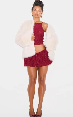 PrettyLittleThing Faux Fur Coats*Glitter Faux Fur Coat