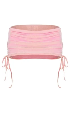 Cream Glitter Ruched Beach Sarong