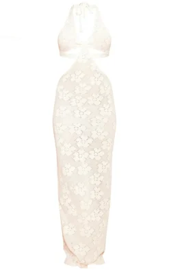 Halterneck Floral Cut Out Maxi Dress-PrettyLittleThing Sale