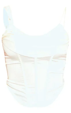 Hammered Satin Draped Bust Corset-PrettyLittleThing Clearance