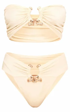 Hammered Trim Bandeau Bikini Top-PrettyLittleThing Best