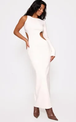 Heavy Brushed Rib Cut Out Maxi Dress-PrettyLittleThing Clearance