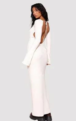 Heavy Brushed Rib Tie Back Maxi Dress-PrettyLittleThing Best