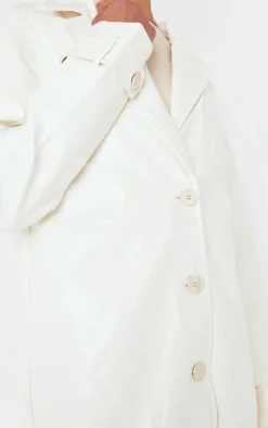 PrettyLittleThing Faux Leather Jackets*High Shine Textured Faux Leather Maxi Coat