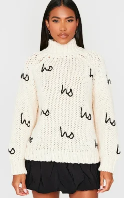 PrettyLittleThing Oversized Sweaters*Hohoho Oversized Knitted Christmas Sweater