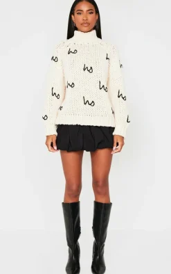 PrettyLittleThing Oversized Sweaters*Hohoho Oversized Knitted Christmas Sweater