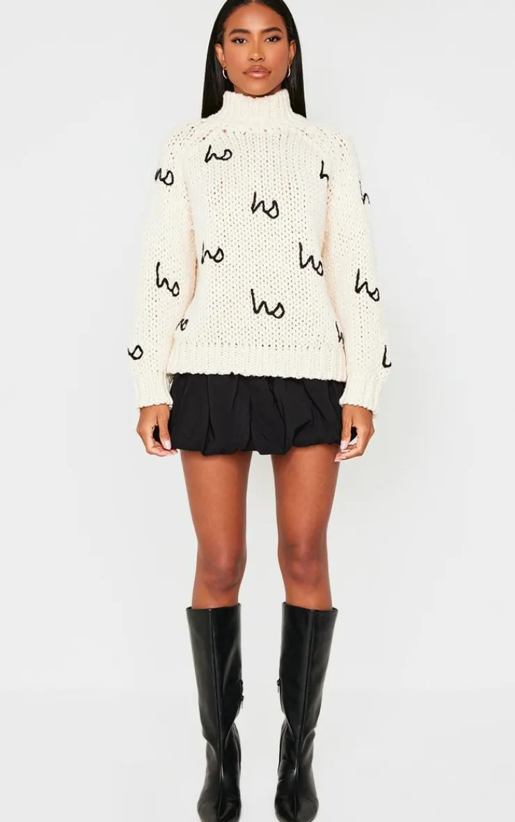 PrettyLittleThing Oversized Sweaters*Hohoho Oversized Knitted Christmas Sweater
