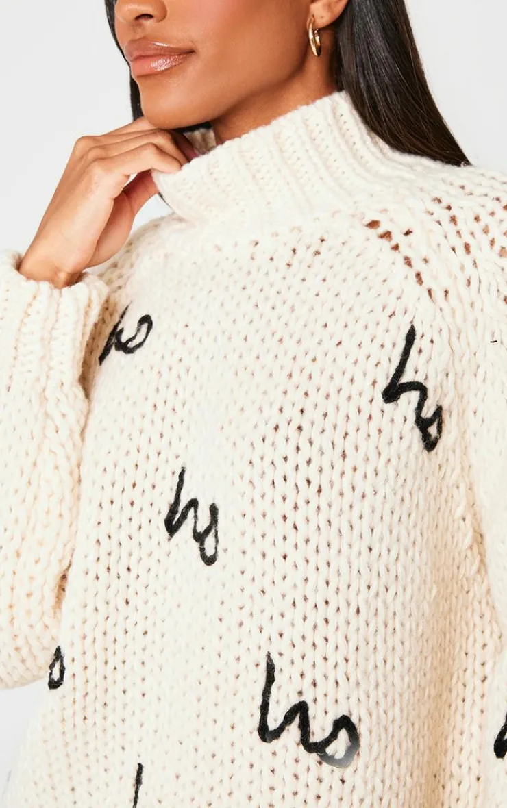 PrettyLittleThing Oversized Sweaters*Hohoho Oversized Knitted Christmas Sweater