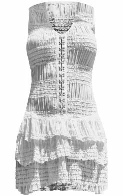 Hook And Eye Ruffle Shift Dress-PrettyLittleThing Hot